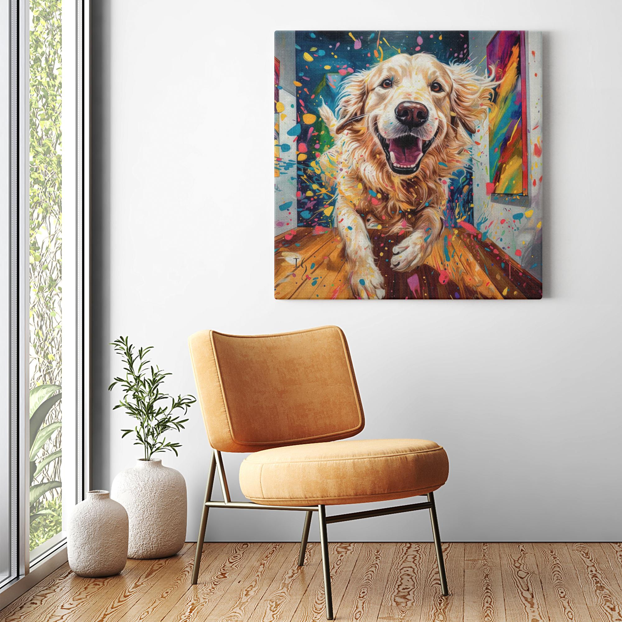 Euphoric Spectrum artwork detail - colorful pet portrait art wall art