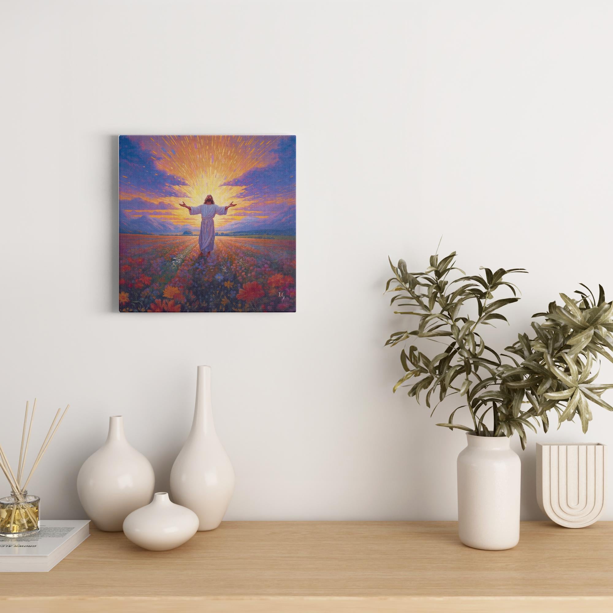 Jesus - The Symbol of Hope artwork detail - smiling Jesus painting wall art