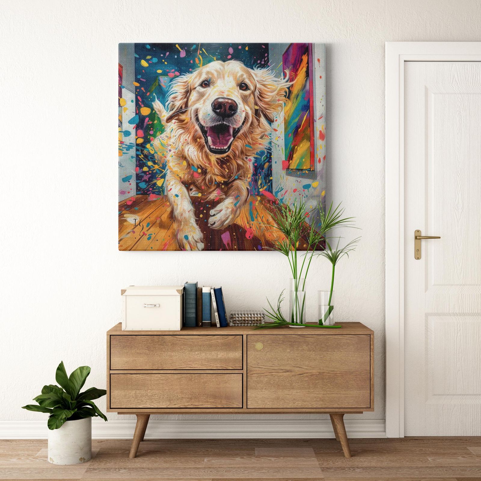 Euphoric Spectrum artwork detail - colorful pet portrait art wall art