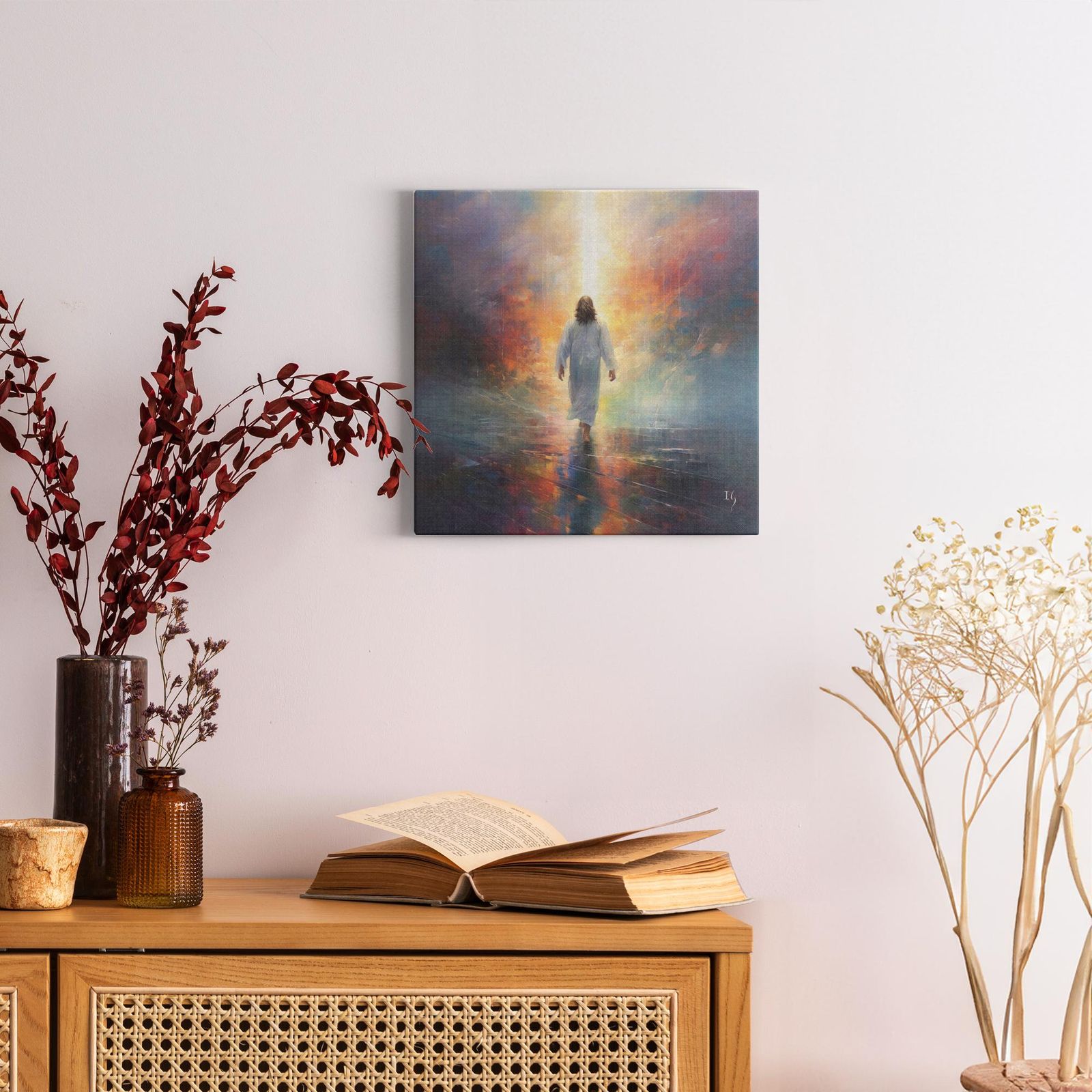 The Prince of Peace, Jesus artwork detail - smiling Jesus painting wall art