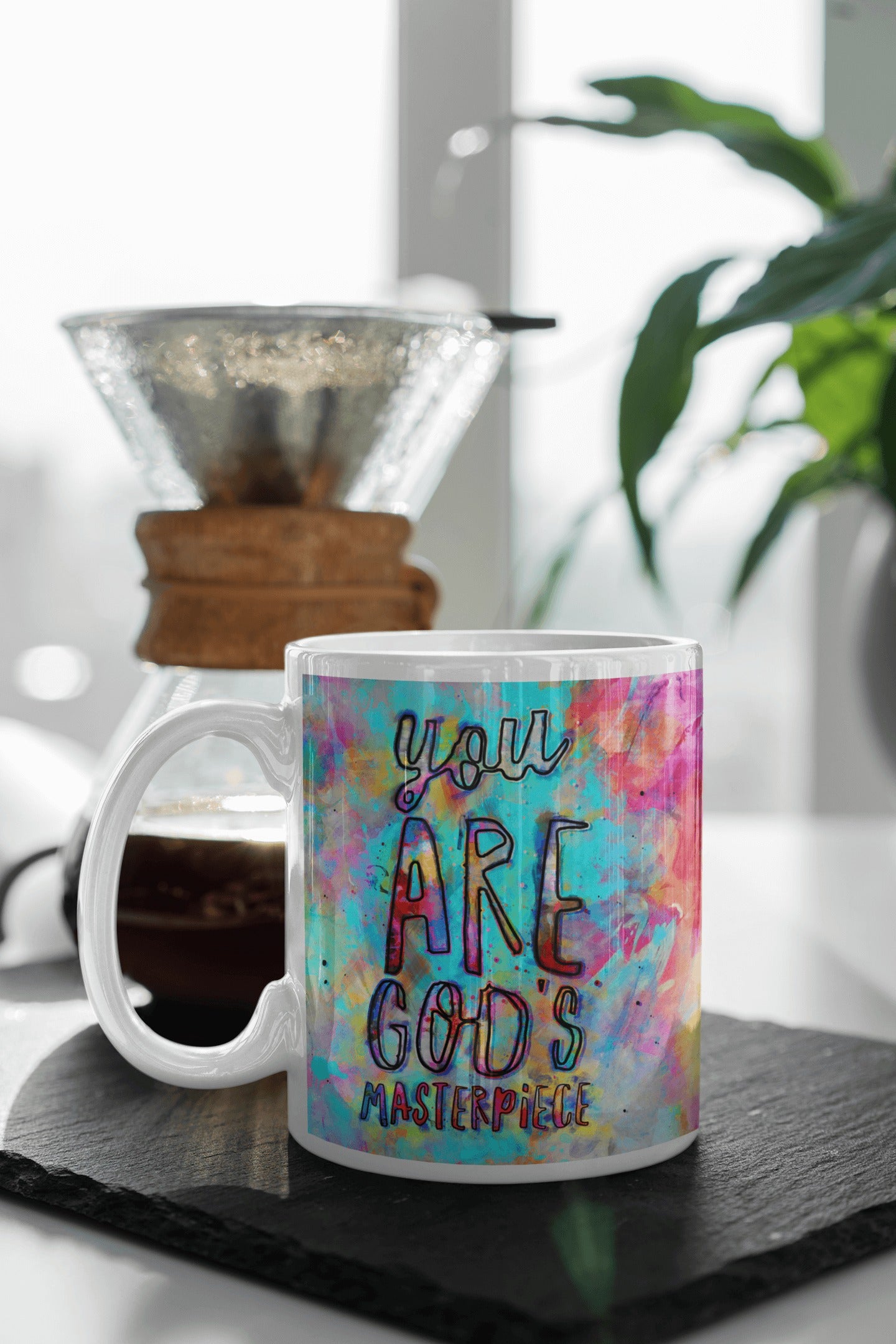 You are God's Masterpiece Interactive Mug artwork detail - interactive christian gift with augmented reality wall art