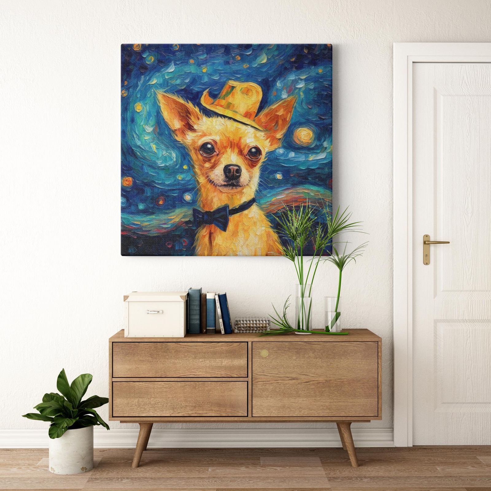 Twinkle in Canine Eyes artwork detail - colorful pet portrait art wall art