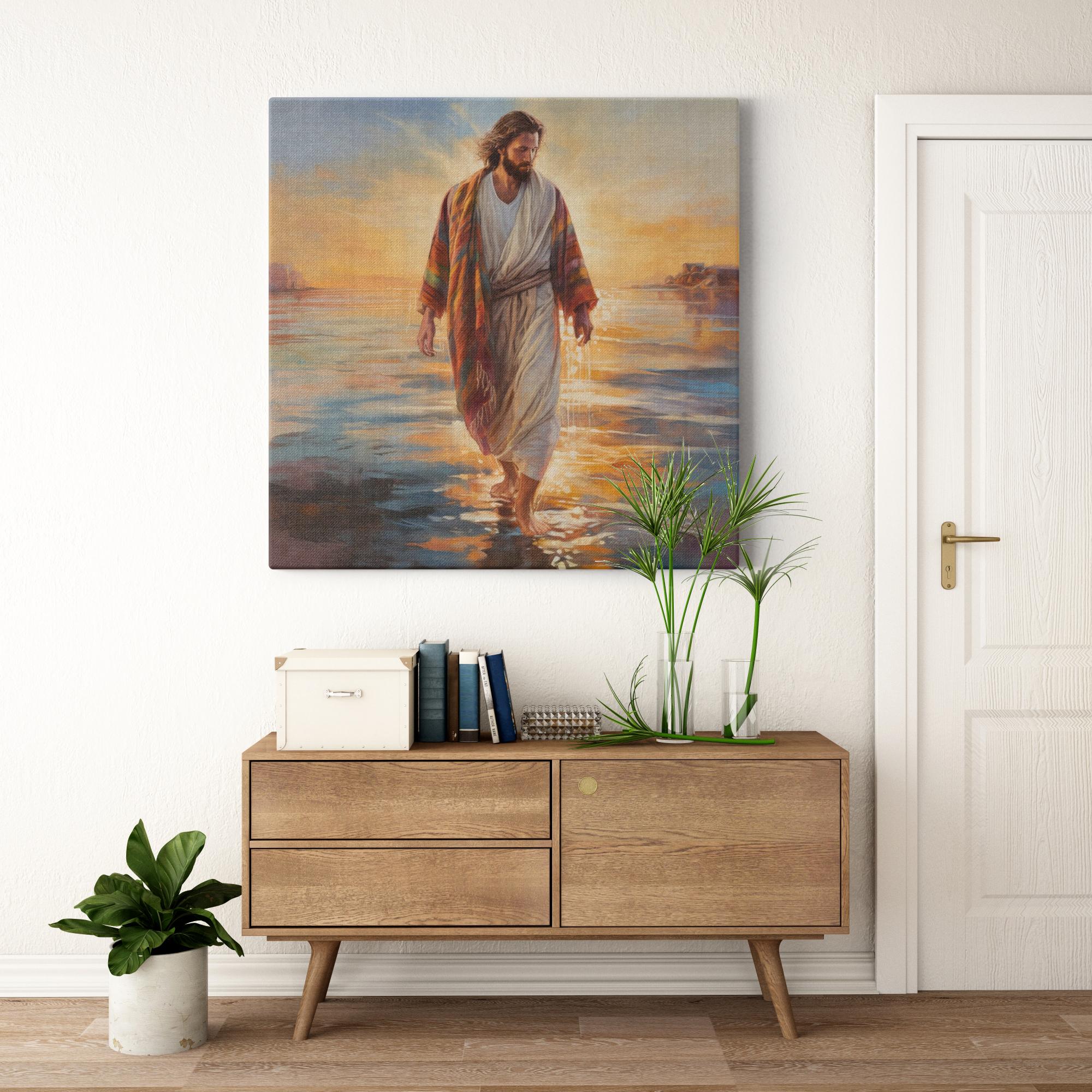 Jesus' Serenity artwork detail - interactive canvas print that comes alive with mobile app wall art