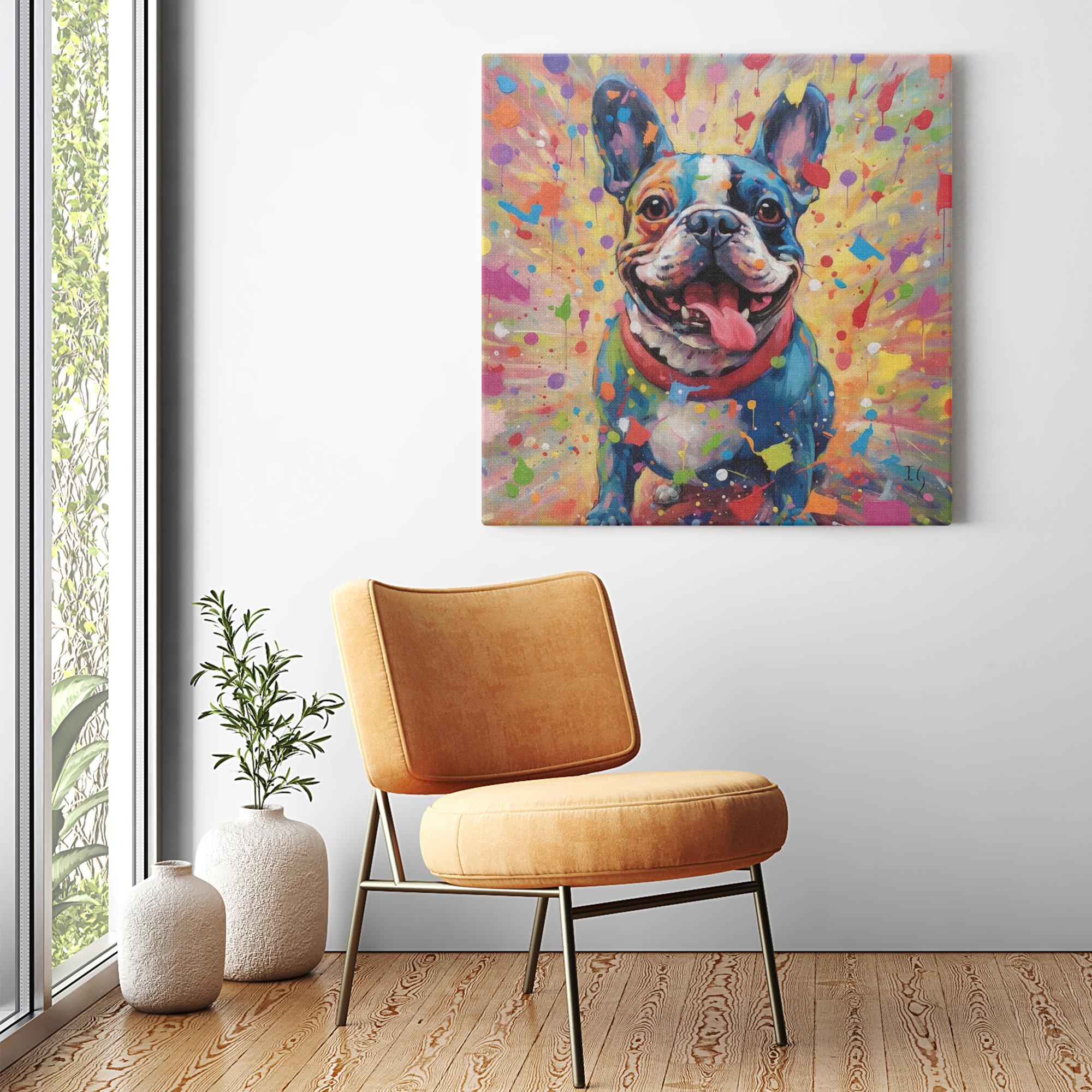 Jubilant Color Strokes artwork detail - colorful pet portrait art wall art