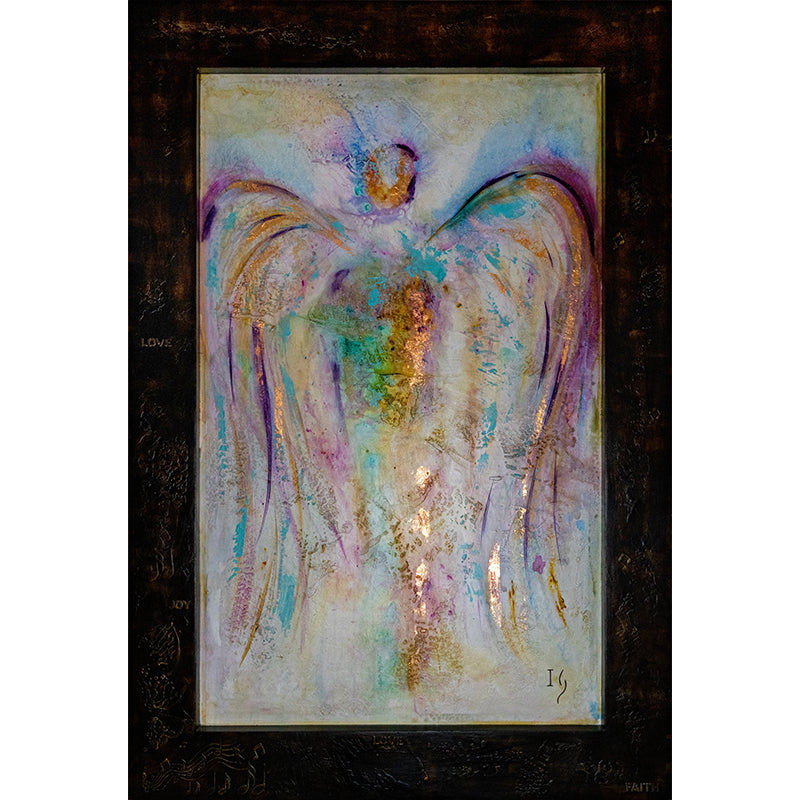 ANGELIC NOTES - original angel painting by Ivan Guaderrama
