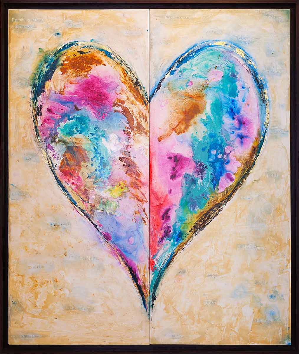 Abundant Grace - original heart painting by Ivan Guaderrama