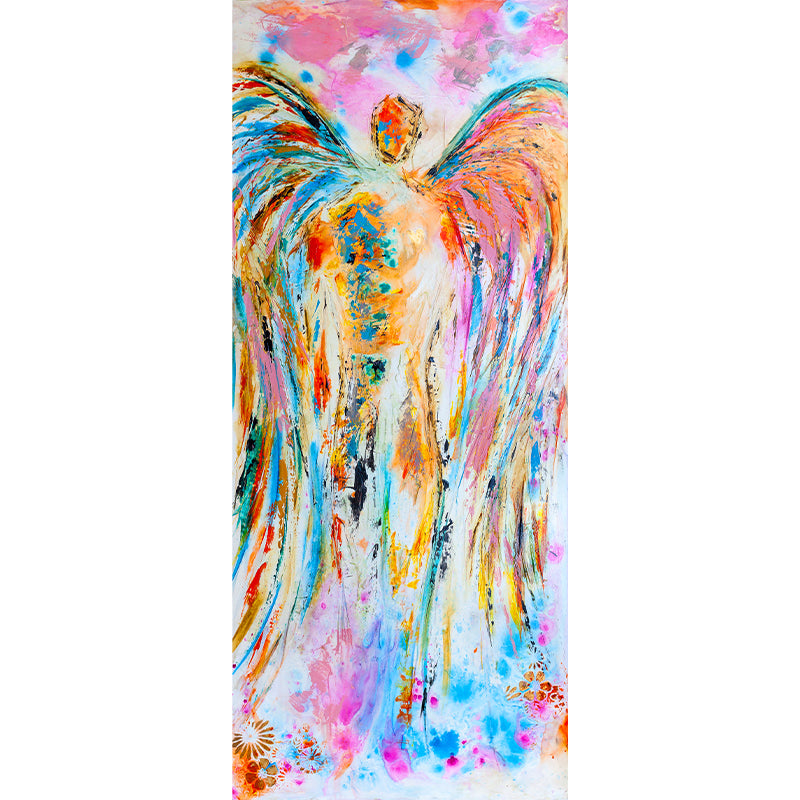 BLESS YOUR HEART - original angel painting by Ivan Guaderrama