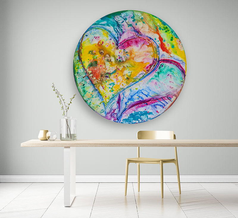 Blessed our Love canvas print in room setting - heart painting by Ivan Guaderrama