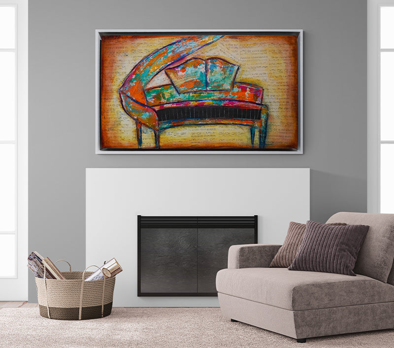 COLORFUL CHORD canvas print in room setting - original painting by Ivan Guaderrama