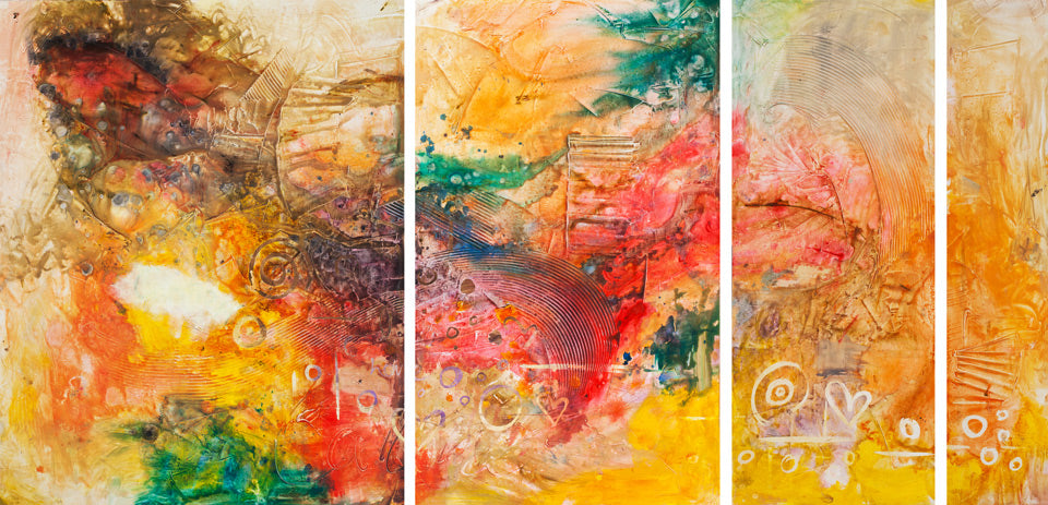 Dear canvas print in room setting - abstract art by Ivan Guaderrama