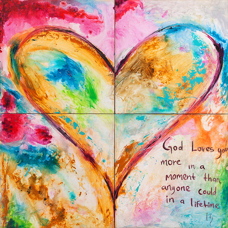 Divine Moment - original heart painting by Ivan Guaderrama
