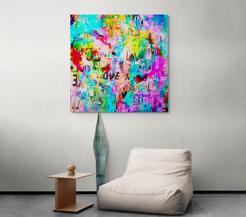 Endless Love - LIMITED EDITION canvas print in room setting - heart painting by Ivan Guaderrama