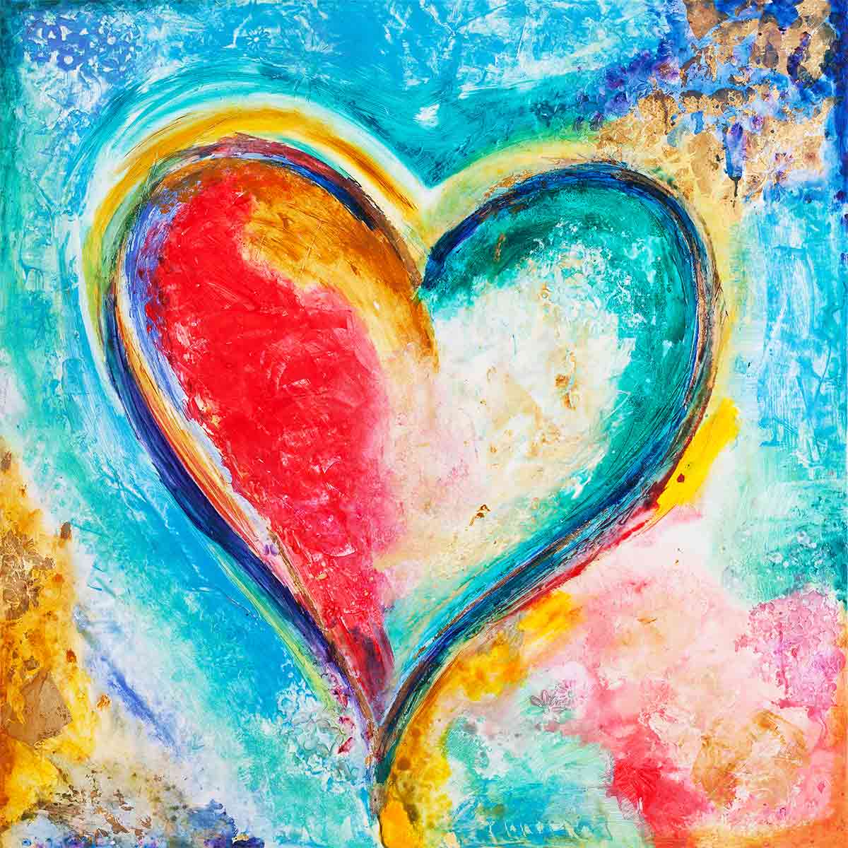 Eternal Source - original heart painting by Ivan Guaderrama
