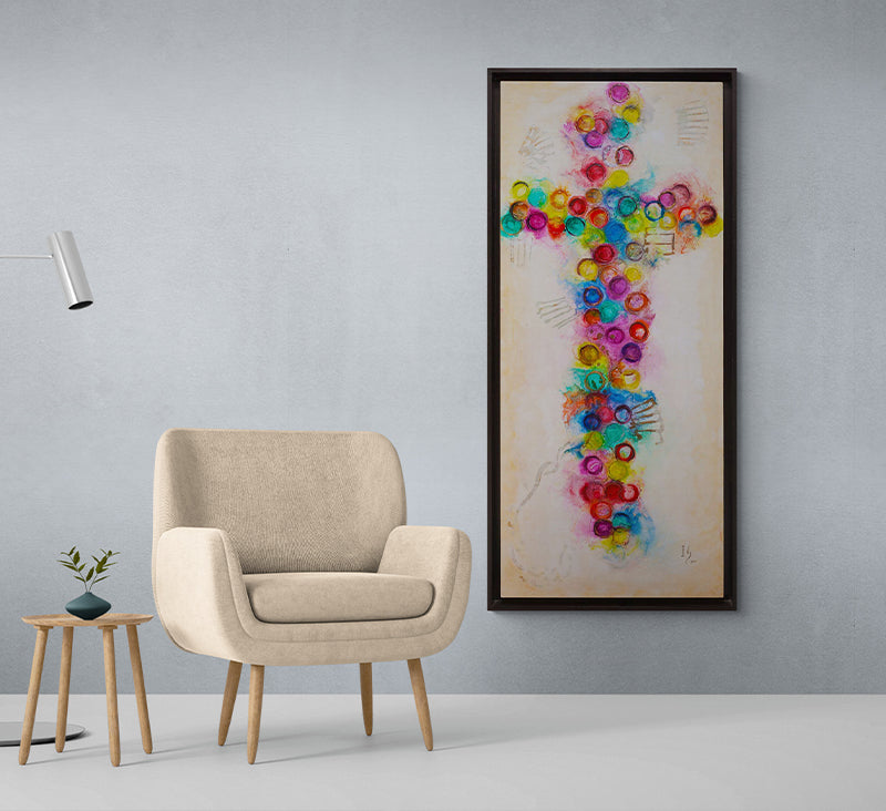Eternal Victory canvas print in room setting - abstract art by Ivan Guaderrama