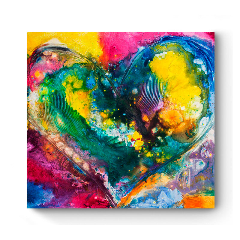 Love Never Fails - original heart painting by Ivan Guaderrama