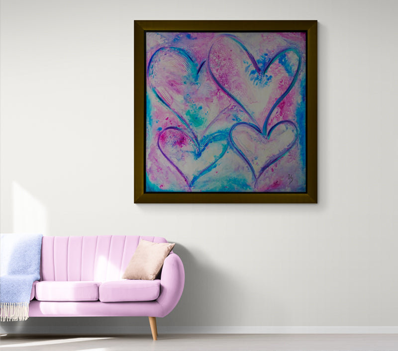 GOD IS IN OUR FAMILY artwork detail - original abstract painting wall art