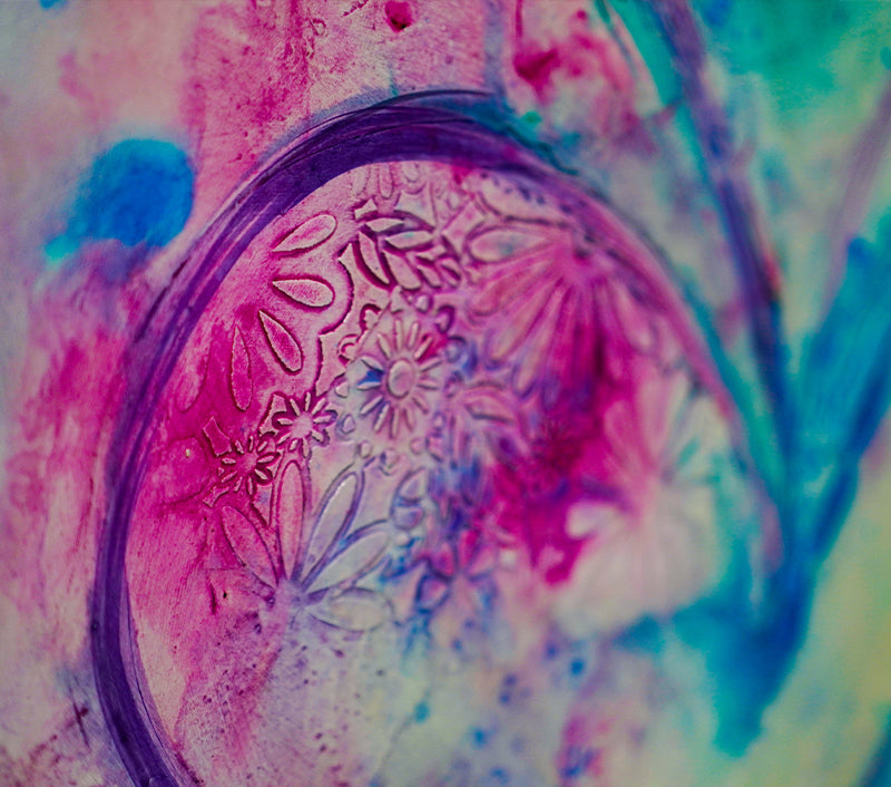 GOD IS IN OUR FAMILY artwork detail - original abstract painting wall art