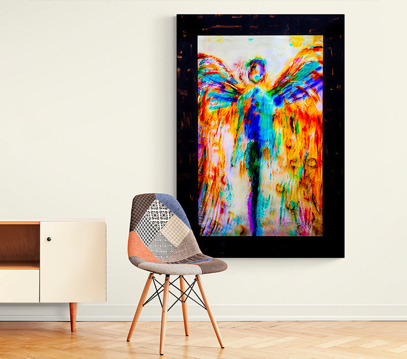 God´s Angels canvas print in room setting - angel painting by Ivan Guaderrama