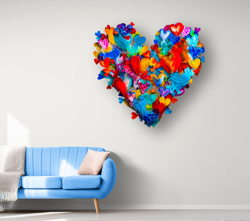 HOPE IN MY HEART canvas print in room setting - heart painting by Ivan Guaderrama