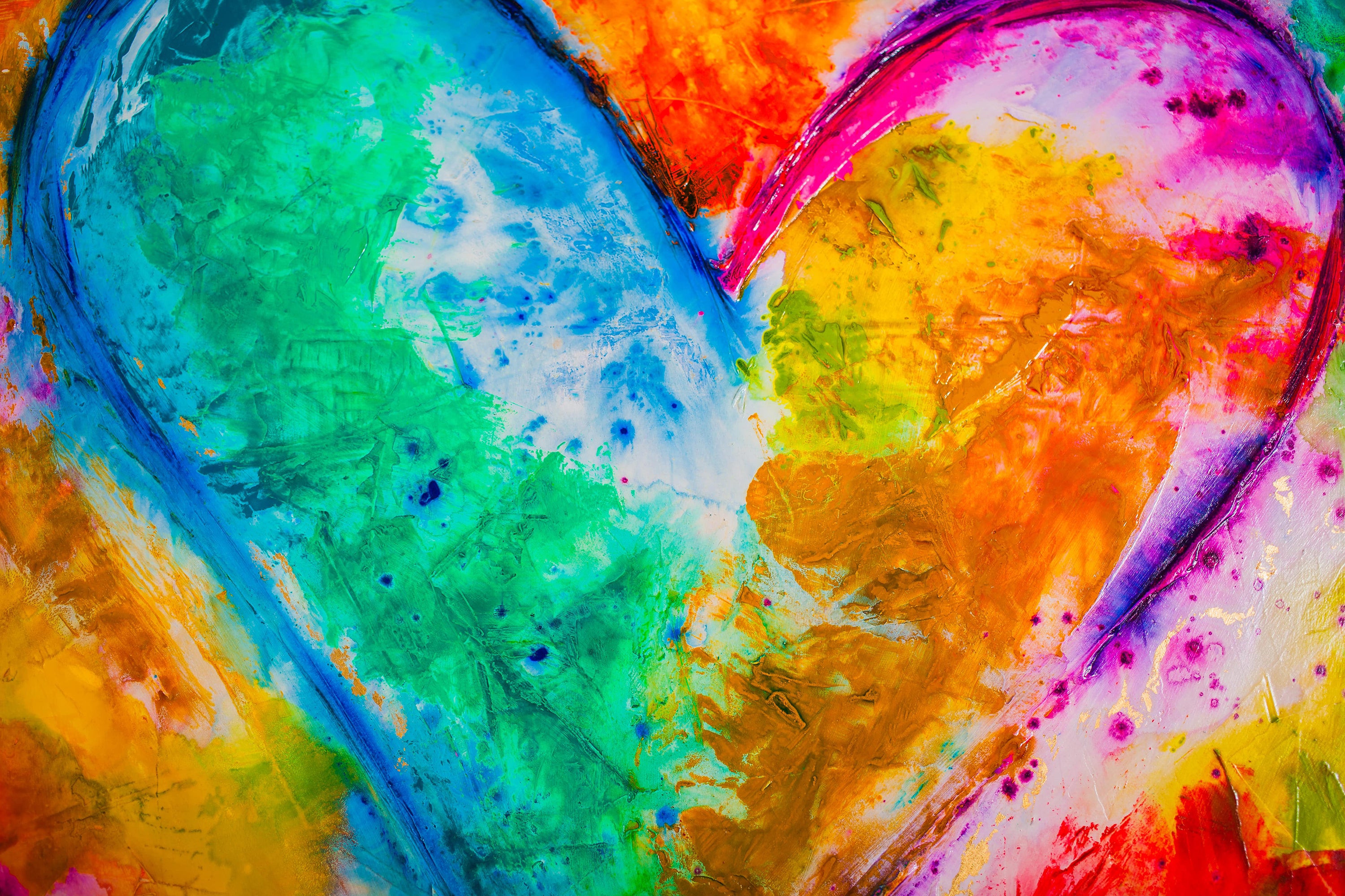 Heartbeat of Love canvas print in room setting - original painting by Ivan Guaderrama