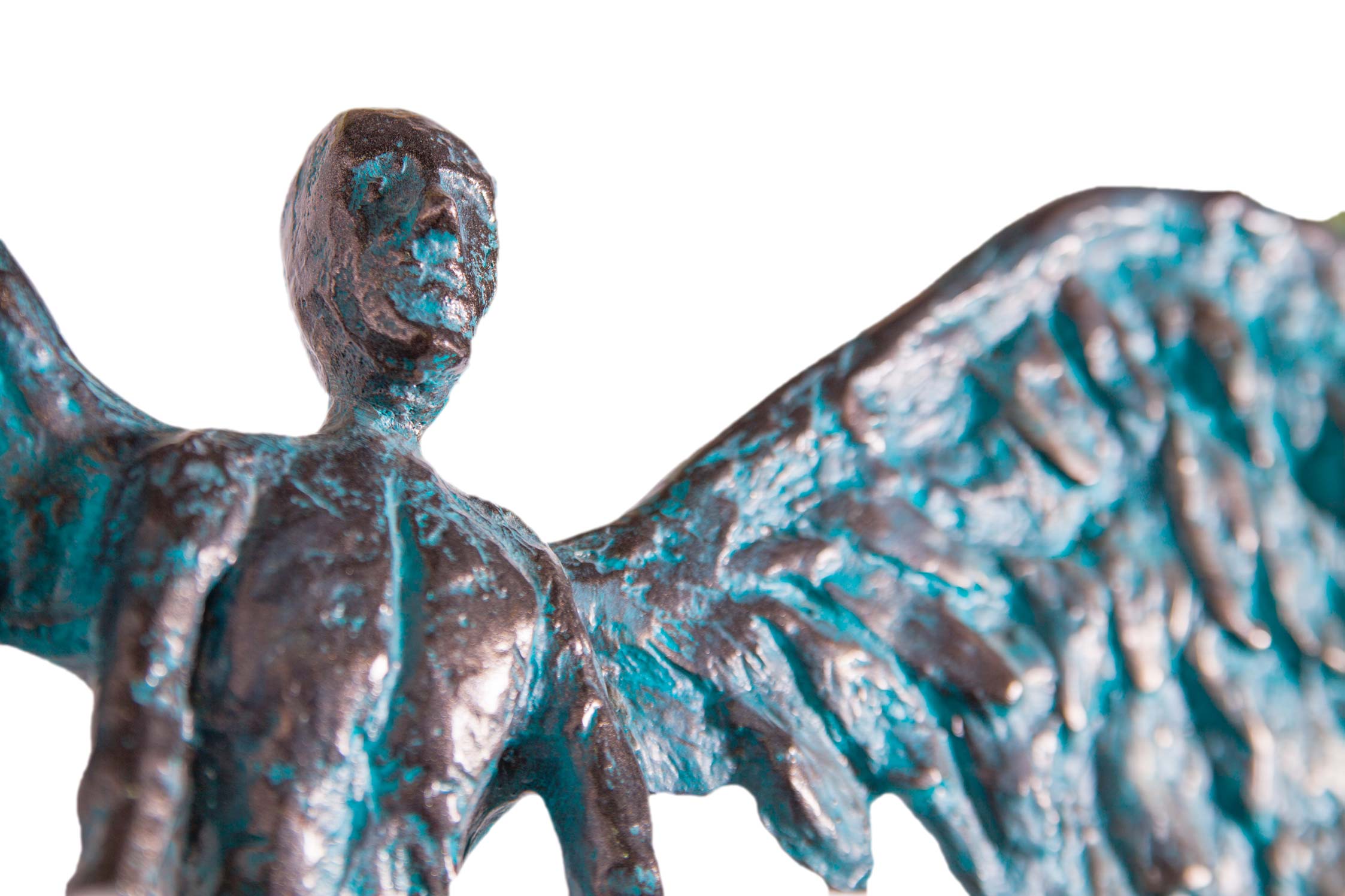 His Angels canvas print in room setting - wall sculpture by Ivan Guaderrama
