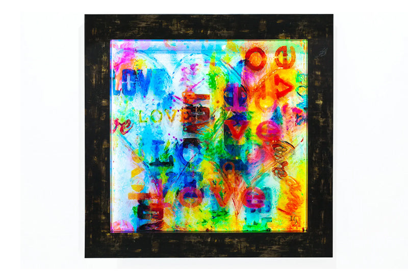 I Love You 1000 Times - LIMITED EDITION Acrylic & Led canvas print in room setting - limited edition art by Ivan Guaderrama