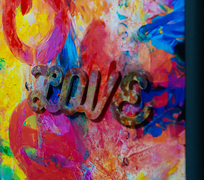 I LOVE YOU 1000 TIMES 3D - LIMITED EDITION canvas print in room setting - limited edition art by Ivan Guaderrama