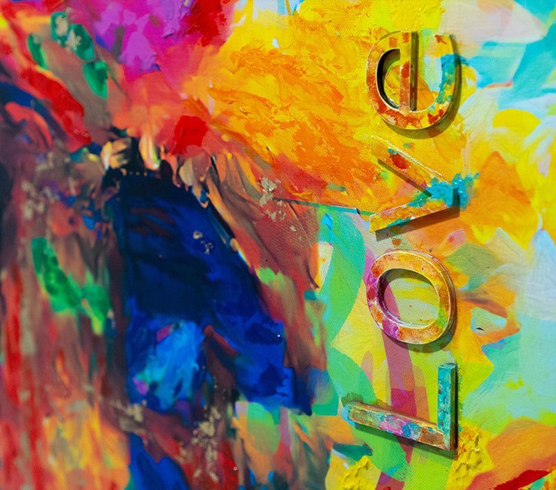 I LOVE YOU 1000 TIMES 3D - LIMITED EDITION canvas print in room setting - limited edition art by Ivan Guaderrama