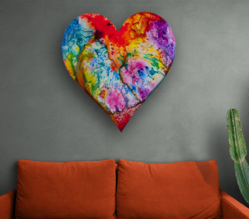 IN LOVE WITH YOU canvas print in room setting - heart painting by Ivan Guaderrama
