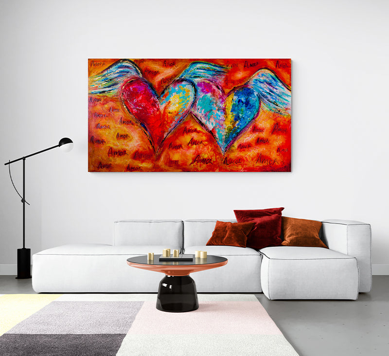 I Found Love In You canvas print in room setting - angel painting by Ivan Guaderrama