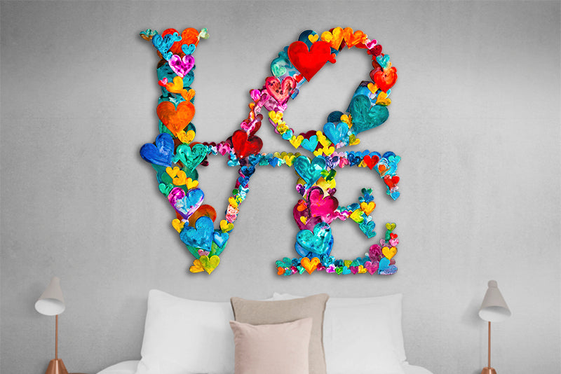 INFINITE LOVE artwork detail - original heart painting wall art