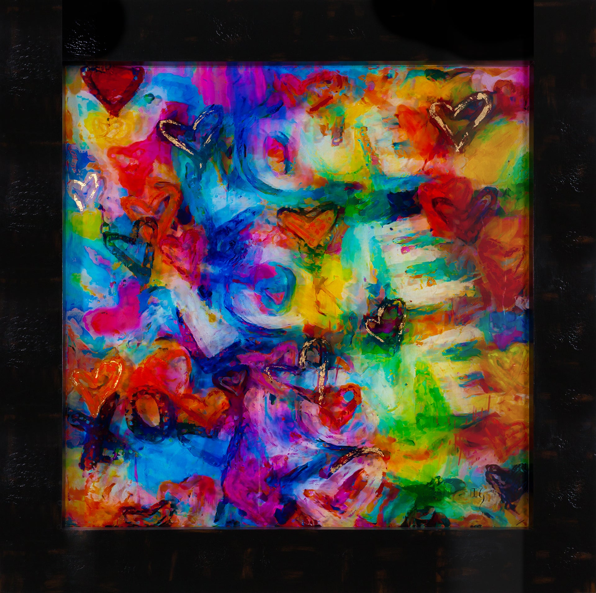 Innocent Love - LIMITED EDITION Acrylic & Led - limited edition original painting by Ivan Guaderrama