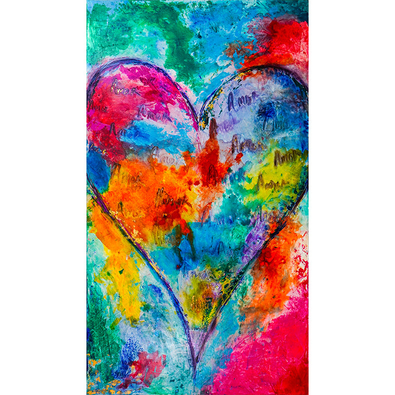 LOVED FOREVER - original heart painting by Ivan Guaderrama