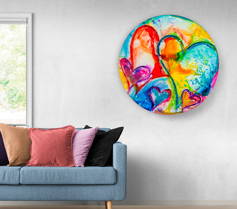 LOVELY FAMILY canvas print in room setting - wall sculpture by Ivan Guaderrama