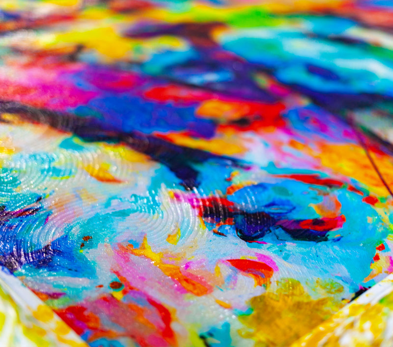 LOVE YOU GRACE - LIMITED EDITION DELUXE canvas print in room setting - abstract art by Ivan Guaderrama