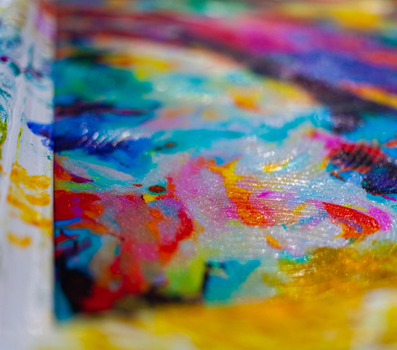 LOVE YOU GRACE - LIMITED EDITION DELUXE canvas print in room setting - abstract art by Ivan Guaderrama