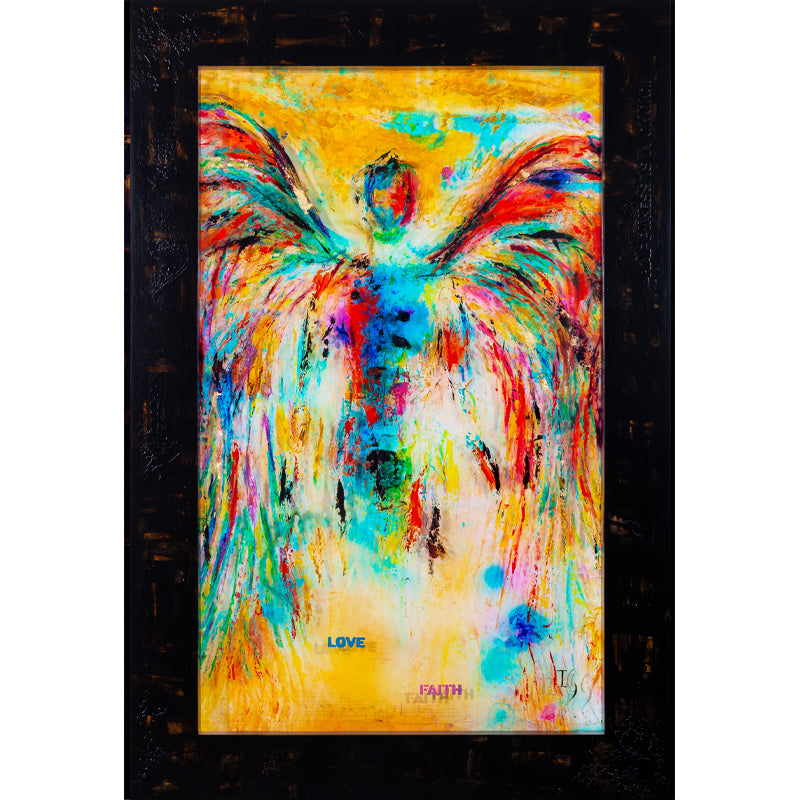 Loving Angel - original angel painting by Ivan Guaderrama