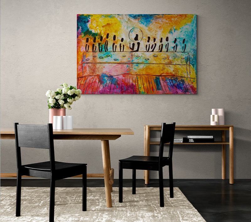 La Última Cena canvas print in room setting - abstract art by Ivan Guaderrama