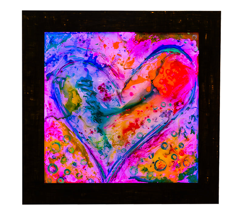 Light Up My Heart canvas print in room setting - original painting by Ivan Guaderrama
