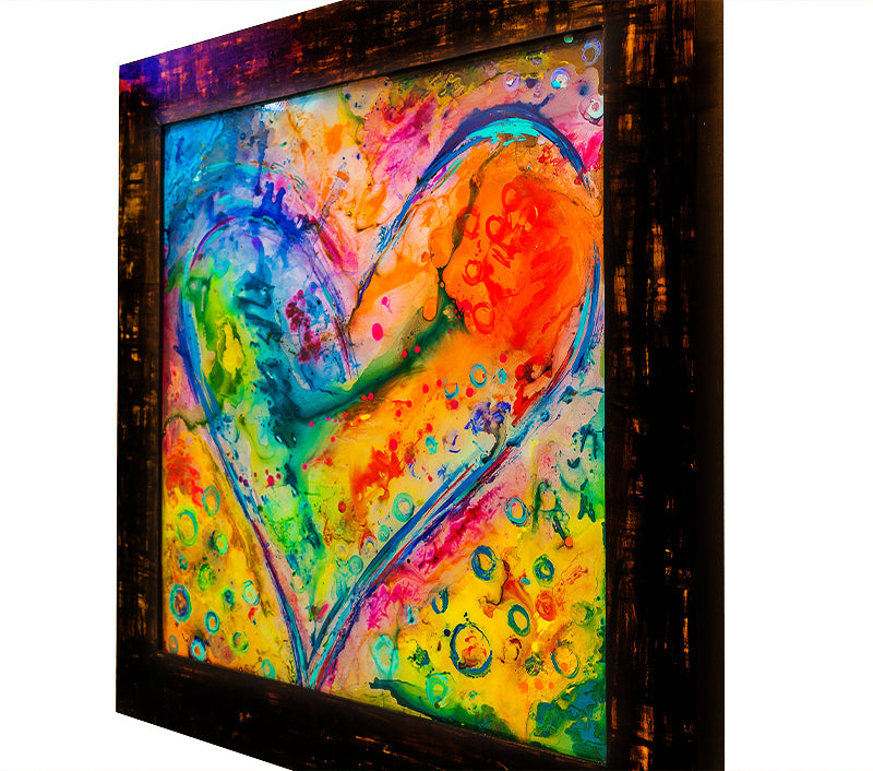 Light Up My Heart canvas print in room setting - original painting by Ivan Guaderrama