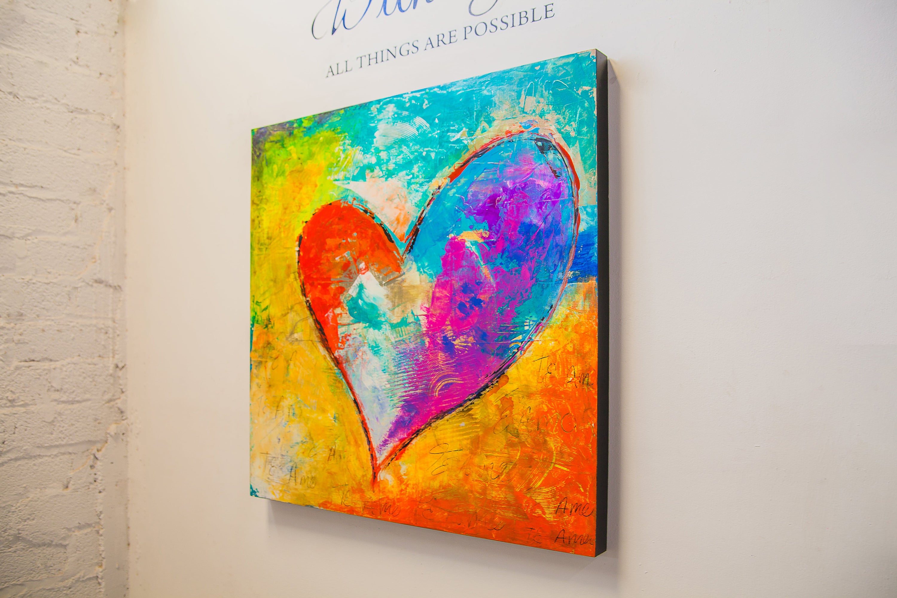Love Of My Heart canvas print in room setting - original painting by Ivan Guaderrama