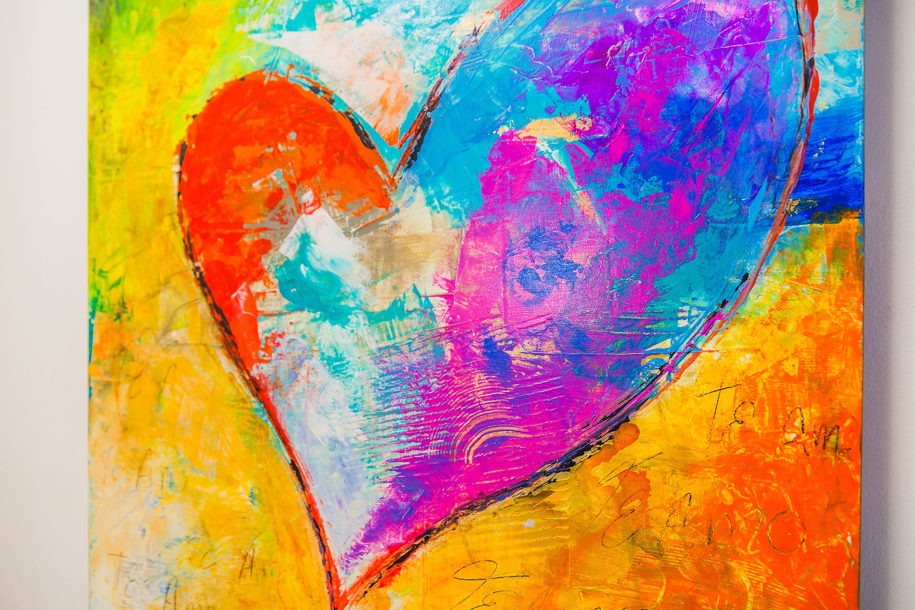 Love Of My Heart canvas print in room setting - original painting by Ivan Guaderrama