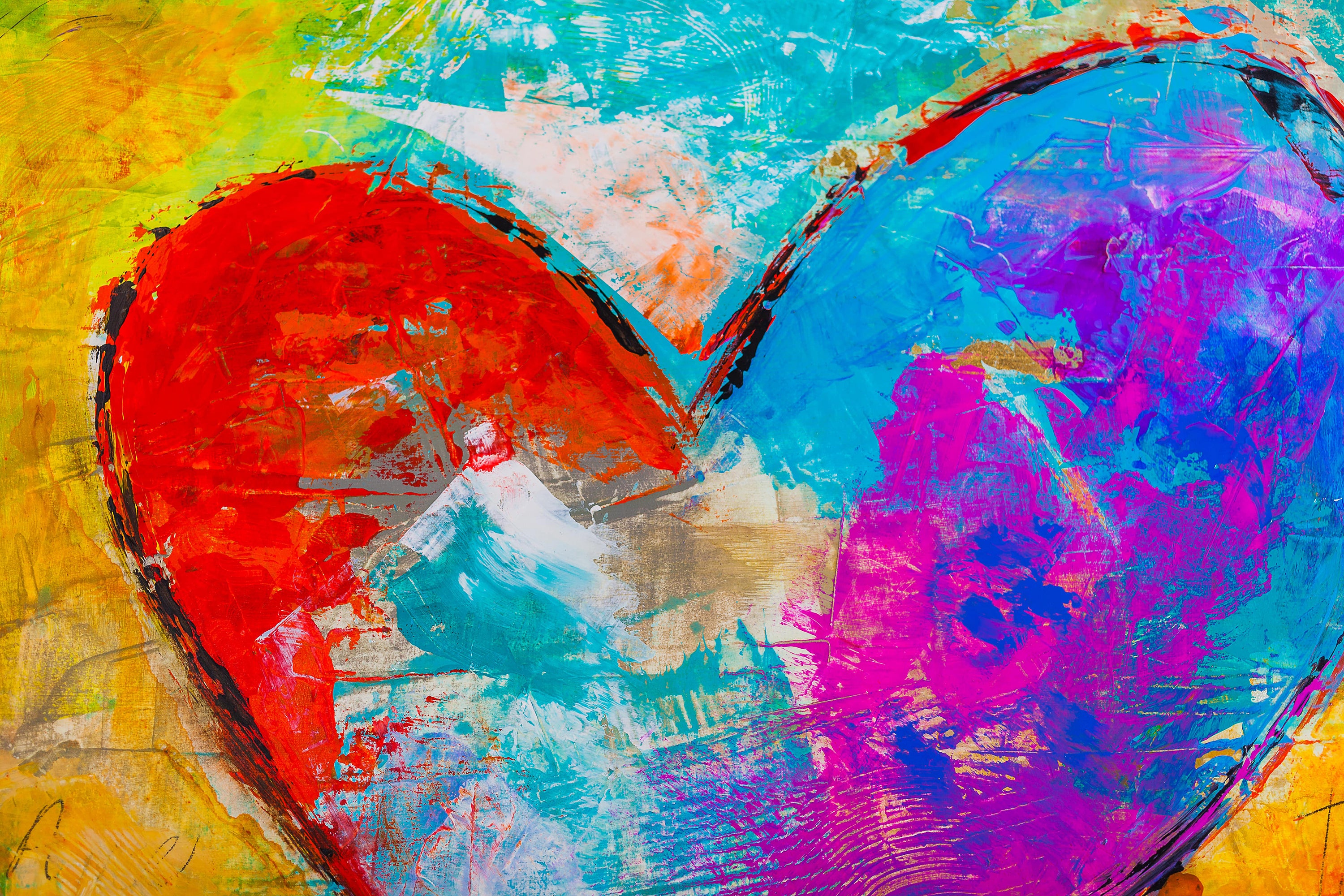 Love Of My Heart canvas print in room setting - original painting by Ivan Guaderrama