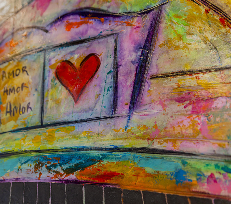 Music In Love canvas print in room setting - original painting by Ivan Guaderrama