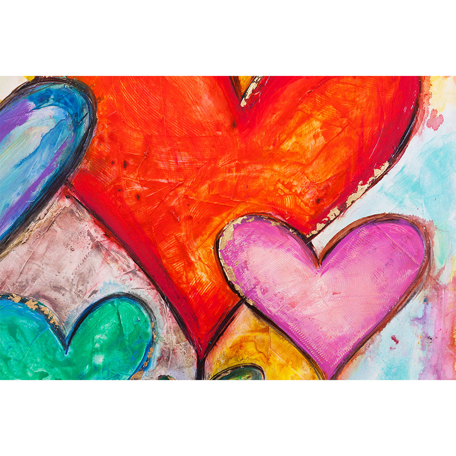 Family First canvas print in room setting - heart painting by Ivan Guaderrama