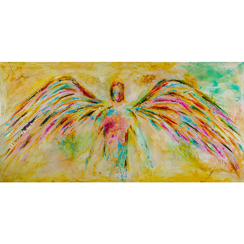 Raise My Soul - original angel painting by Ivan Guaderrama