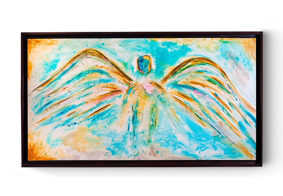 Serving One Another - original angel painting by Ivan Guaderrama