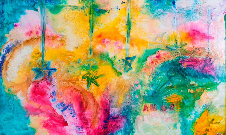 In Heaven canvas print in room setting - abstract art by Ivan Guaderrama
