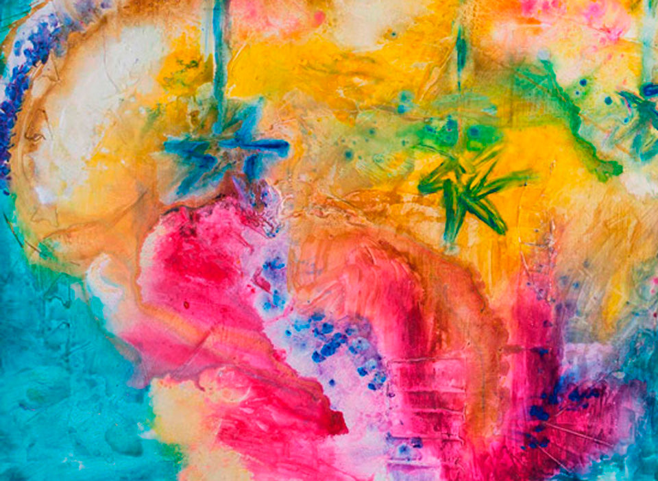In Heaven canvas print in room setting - abstract art by Ivan Guaderrama