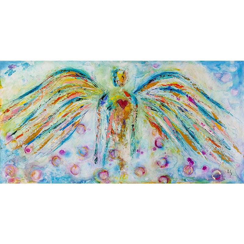 Soul to Heaven - original angel painting by Ivan Guaderrama
